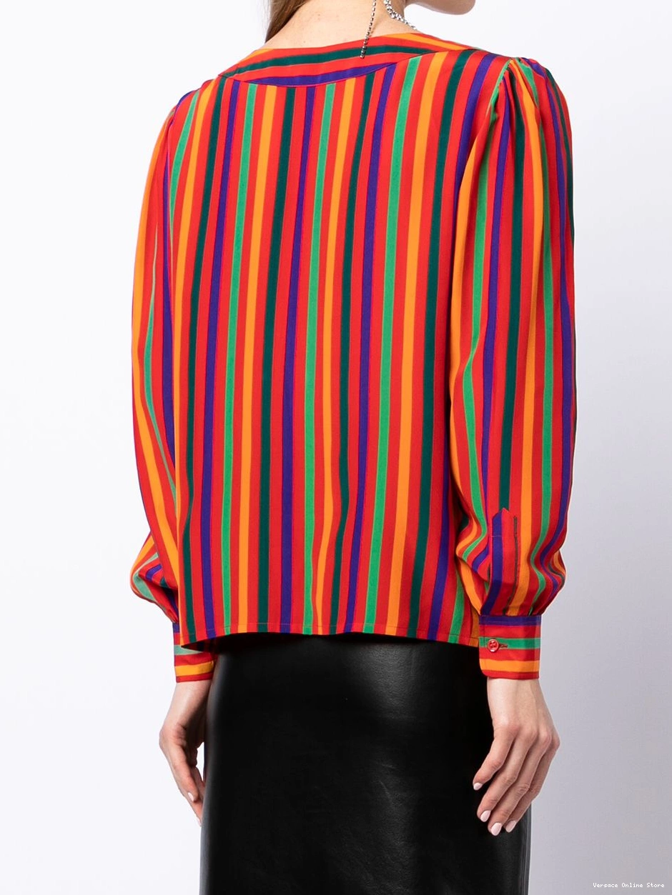 Cheap Women striped silk blouse Versace 0722